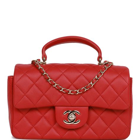 chanel flap bag with top handle red|chanel rectangular mini top handle.